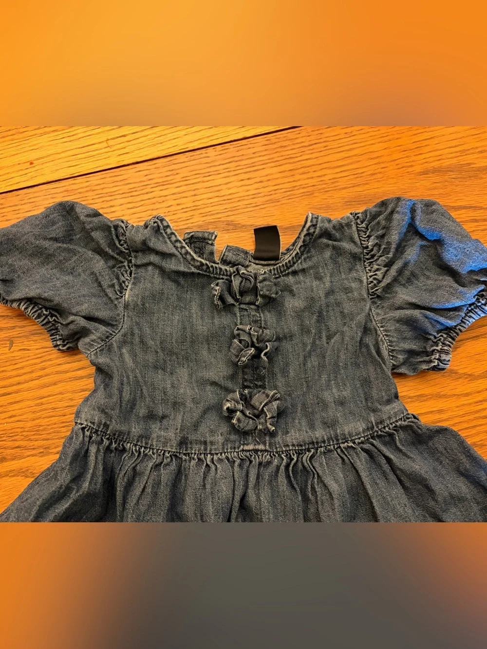 GAP Denim Toddler Girls' Puff Sleeve Dress